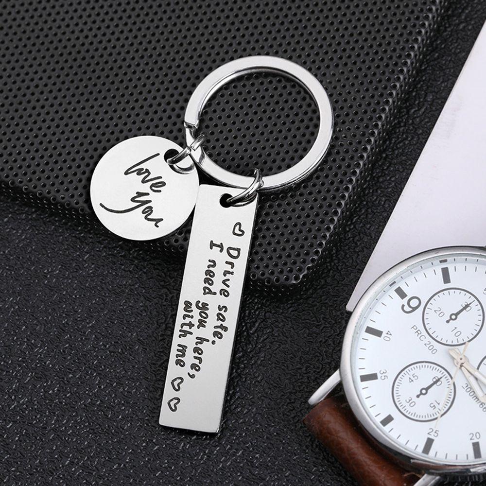 Lily Drive Safe Keychain Untuk Pacar Suami Ayah Liontin Bulat I Need You Here With Me