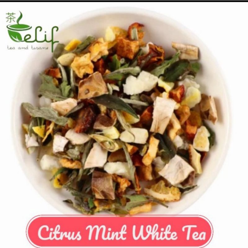 

ELIF TEA Citrus Mint White Tea : White Tea, Peppermint, Lime, Orange, Lemon