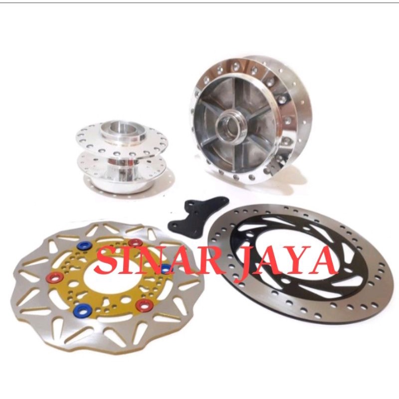 Tromol crome Depan Belakang + Piringan Cakram - Ninja 150 R / RR ninja ss pnp not comet vnd zox