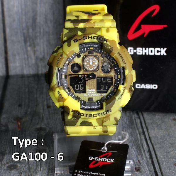 G Shock ARMY TENTARA Casio GA100 . Jam Tangan Pria Loreng digital analog dual time model terbaru