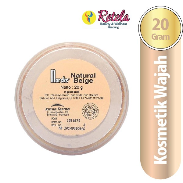 100% Original - Marcks Bedak Beauty Powder Natural Beige 20 Gr/Bedak Tabur/Marcks Beauty Powder