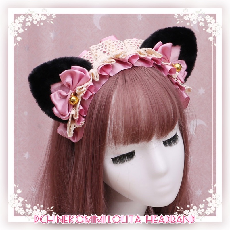 BANDO KUCING COSPLAY NEKOMIMI LOLITA MAID CAT EAR / bando kucing fur lolita cosplay premium quality