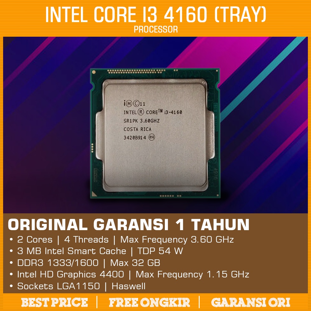 Processor Intel Core i3 4160 Tray 3MB Socket LGA 1150 Haswell