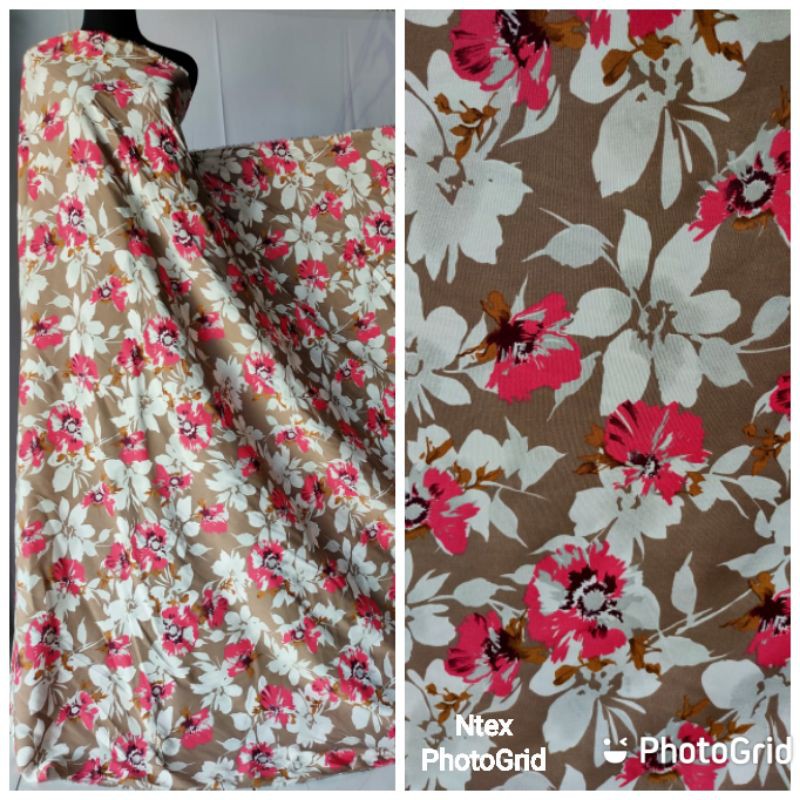 Kain Rayon Flowerist Red harga per 0.5m