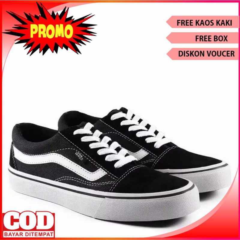 (COD) Sepatu Pria Dan Wanita Vans Oldskool Classic Black White Import Premium Made in Vietnam