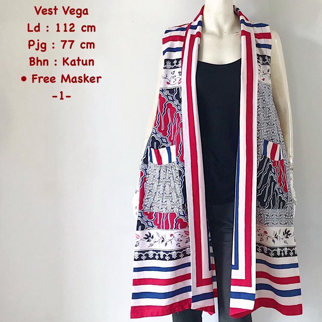 Vest Vega bolero cardigan batik solo batik karakter premium batik trendy