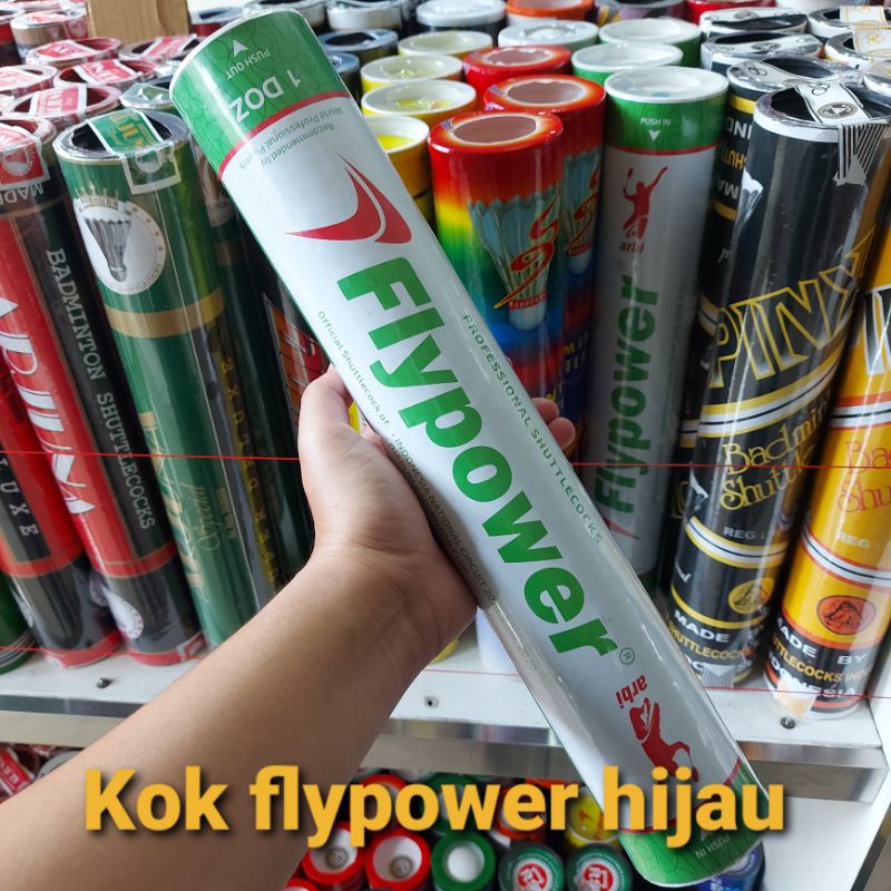 Suttlecock Bulutangkis Kok Badminton Flypower Hijau