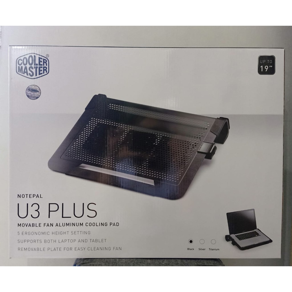 COOLER MASTER NOTEPAL U3 PLUS W/ 3 FANS (BLACK)