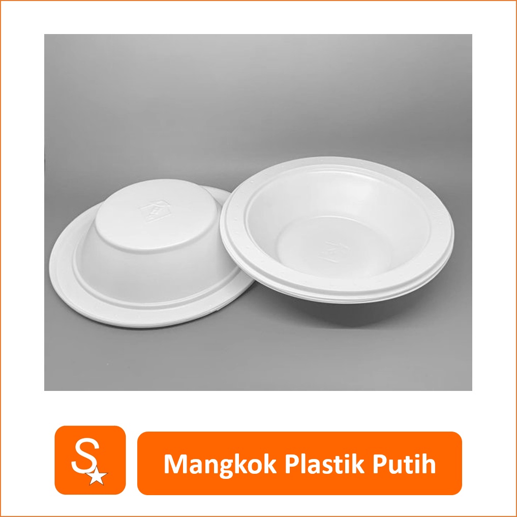 Jual Mangkok Pesta Plastik Putih M7 Isi 50 Pcs Mangkuk 7 Inci