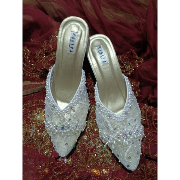heels wedding/selop pengantin/selop payet