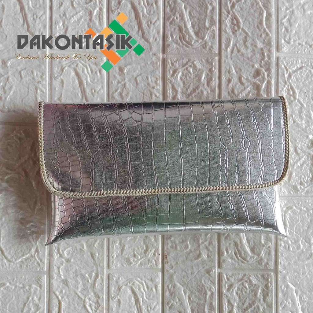 Dompet clutch pesta full croco model flat size L