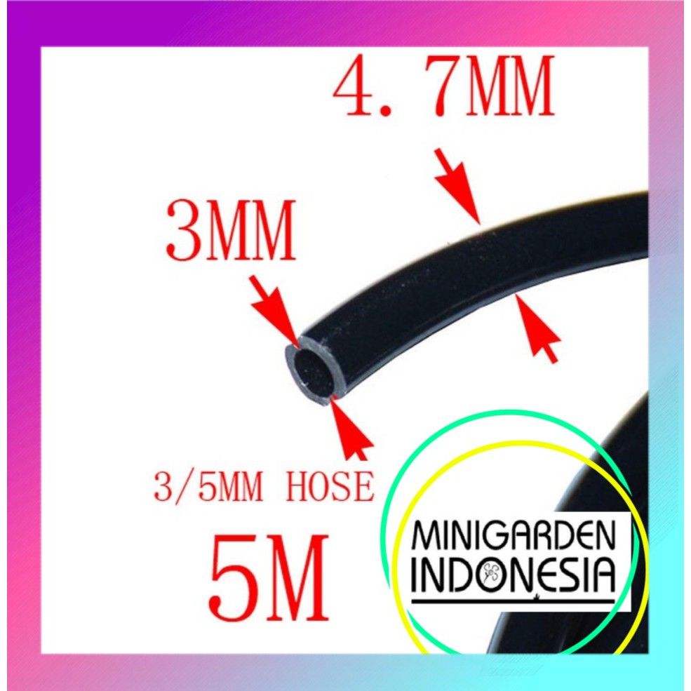 SELANG PE 5 MM ECER PER METER  siram irigasi taman hidroponik fertigasi 3/5mm NFT DFT Tube hose