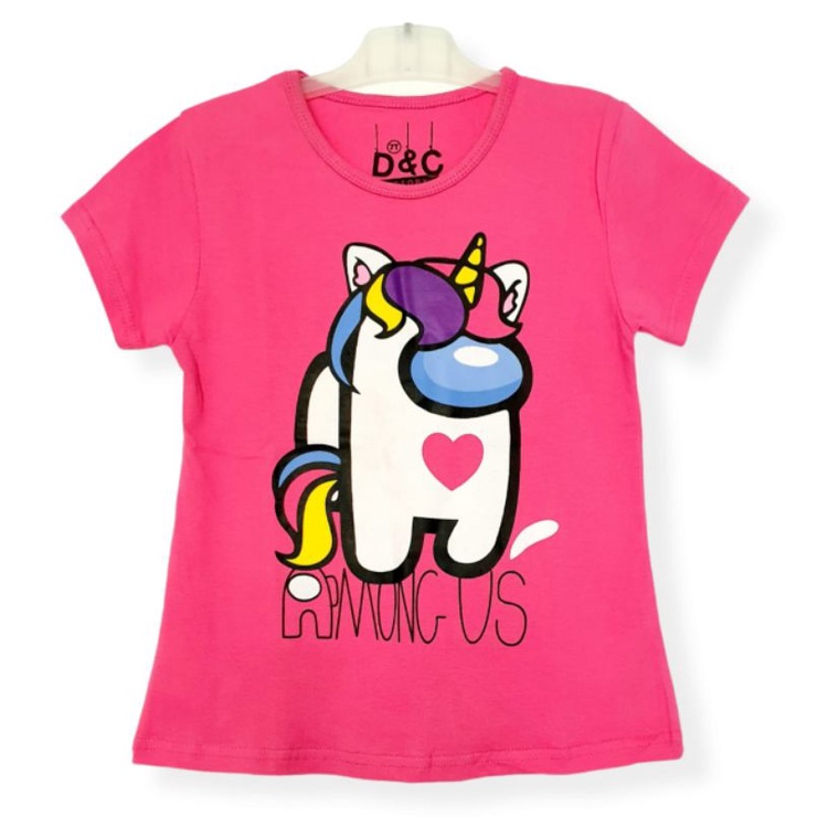 Kaos anak perempuan karakter AMONG US PINK