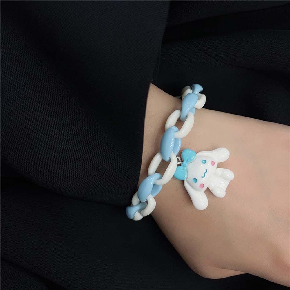 MXBEAUTY Personality Best Friend Bracelets Cute Acrylic Cartoon Bracelet Couples Korean Sweet Girls Big Ear Dog Simple Female Jewelry/Multicolor