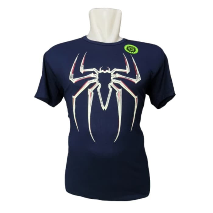 Kaos Pria Spiderman Logo Glow in the dark Baju Atasan Tshirt Superhero Rhymes Big Size Jumbo XXXL