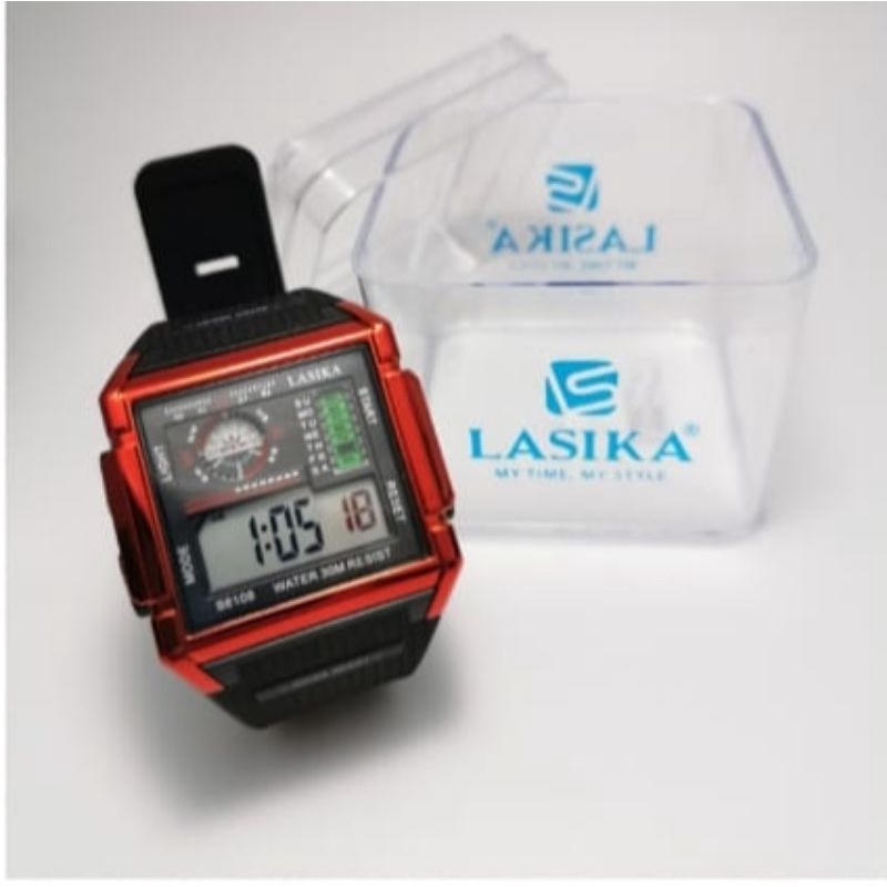 Jam Tangan Lasika 6108 Original Digital segi 100% waterproof