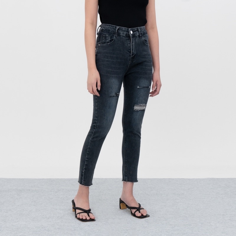 VIERLIN - Jeans 2059 -  HW RIPPED JEANS GA NEMBUS