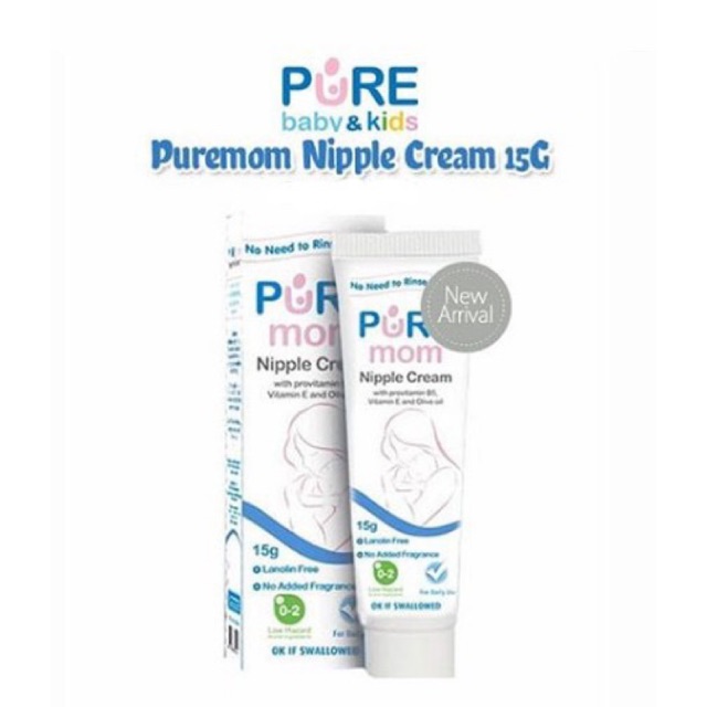 PURE Mom Nipple Cream 15gr 15 gr / Pure Baby Nipple Cream (Krim Pelembap Puting Ibu /Krim Puting Ibu