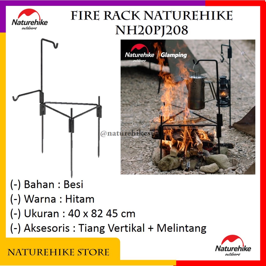Fire Rack Rak Api Bakar Outdoor Camping Gunung Hiking Naturehike NH20PJ208