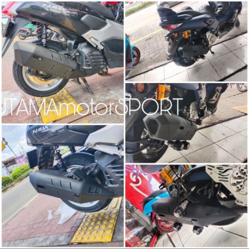 Cover Tutup Pelindung Knalpot Model Racing Big Original MHR Racing Motor Nmax-155 2015-2019 / Nmax-1