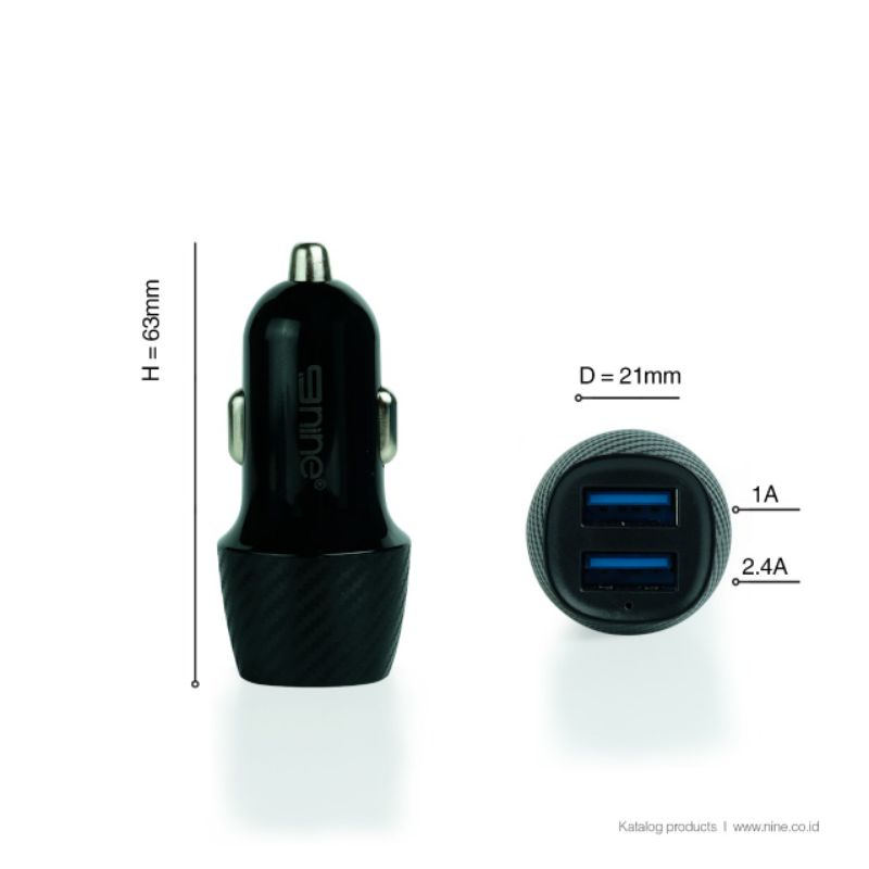 LIGHTER CHARGER CAR DUAL USB + CABLE 3 IN 1 FAST CHARGER 12V-24 V 17 WATT NINE