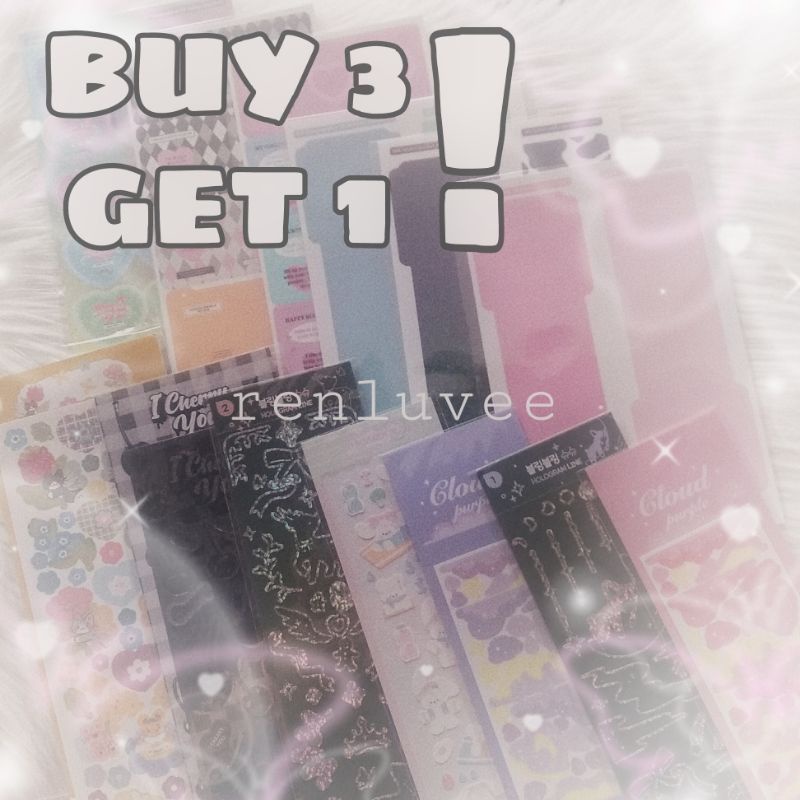 

[ BUY 3 GET 1 ] Sale Ready stock Korean sticker | waytoofetch allang mallang diy pocket sticker book deco journaling journal stiker cute