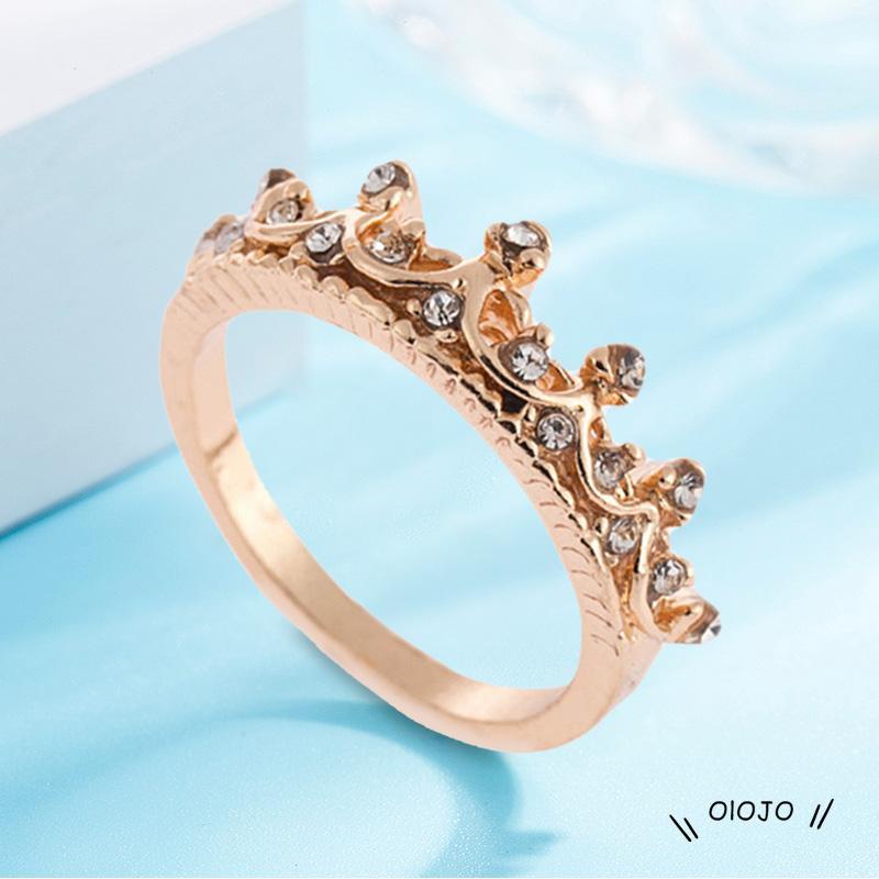 【COD】Cincin Berlian Mikro Bentuk Mahkota Ratu Model Hollow Out