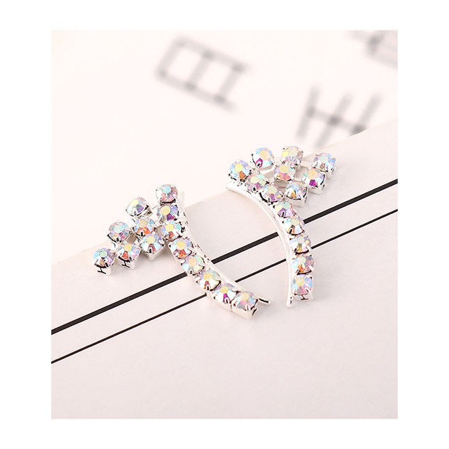 LRC Anting Tusuk Fashion Platinum Angel Wing Stud Earrings Y63192