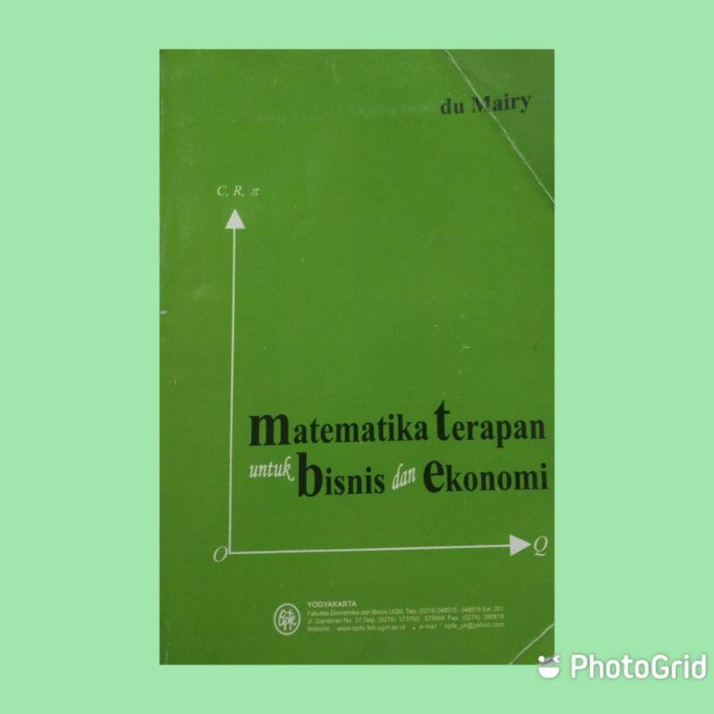 BUKU MATEMATKKA TERAPAN UNTUK BISNIS DAN EKONOMI