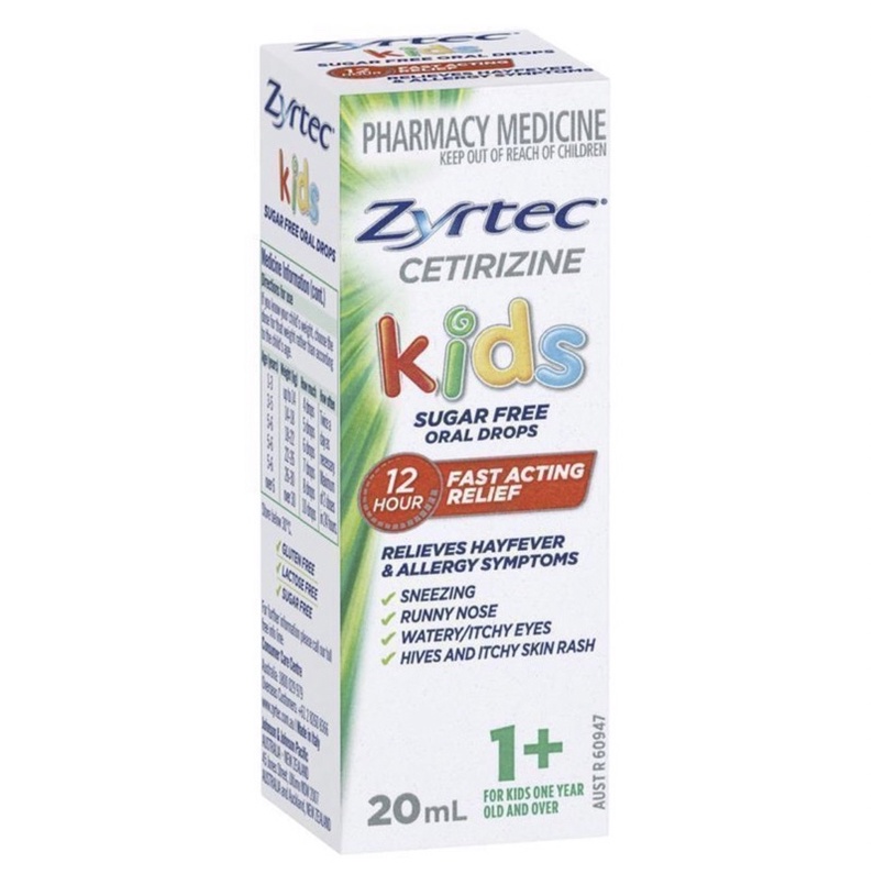 Zyrtec Hayfever Antihistamine for Kids Oral Drops 20mL