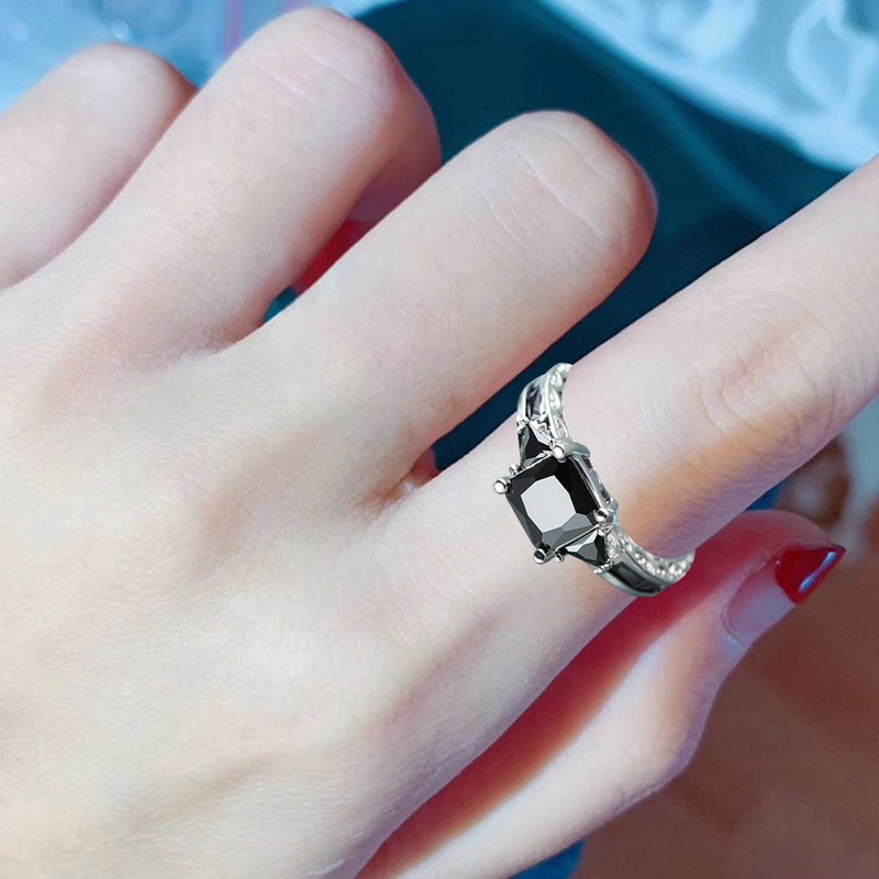 Cincin Pernikahan Bahan Sterling Silver 925 Plating Gold 18k Desain Hati Ganda Hias Permata Untuk Wanita