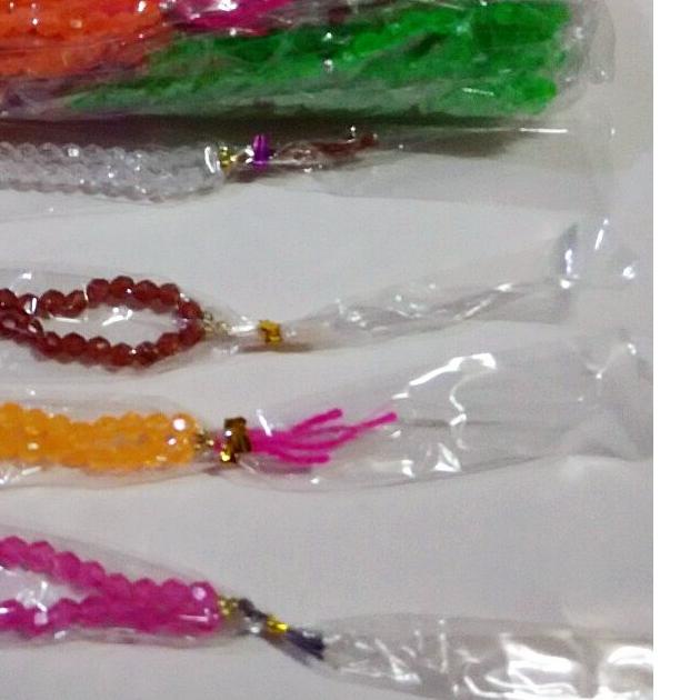 ♟ (100 PCS) Souvenir Tasbih Mutiara Kecil Plastik Mini 33 Butir Kemasan Plastik - Sovenir Suvenir So