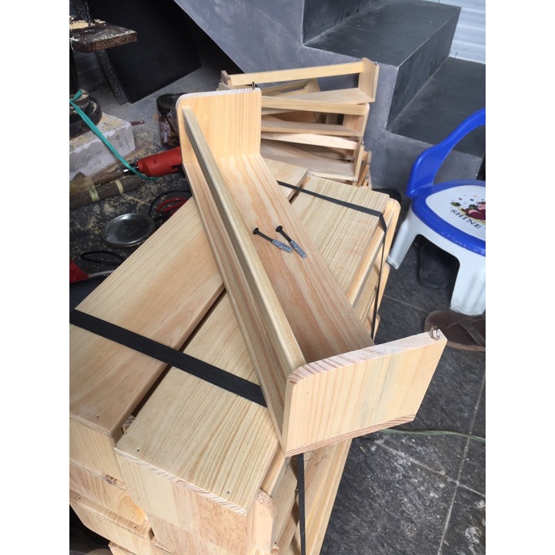 Rak Bumbu 50x10cm Rak tempat Make Up Rak Dinding Kayu Pinus