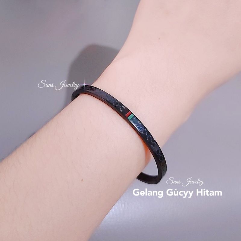 Promo Gelang Gucci Hitam Gelang Branded Gelang Hitam Gelang Titanium Gelang Stainless Gelang Korea G