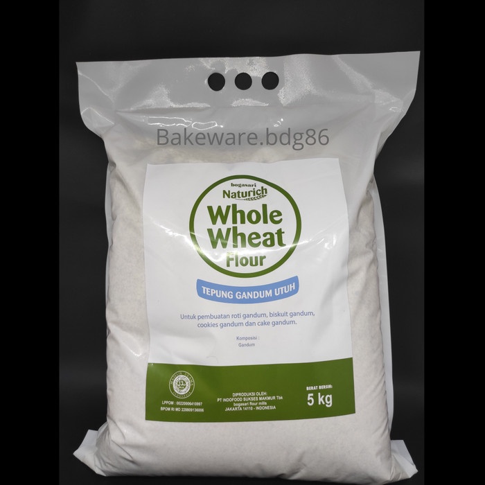 

PROMO [COD] NATURICH WHOLE WHEAT FLOUR BOGASARI TEPUNG GANDUM UTUH 5 KG ORIGINAL