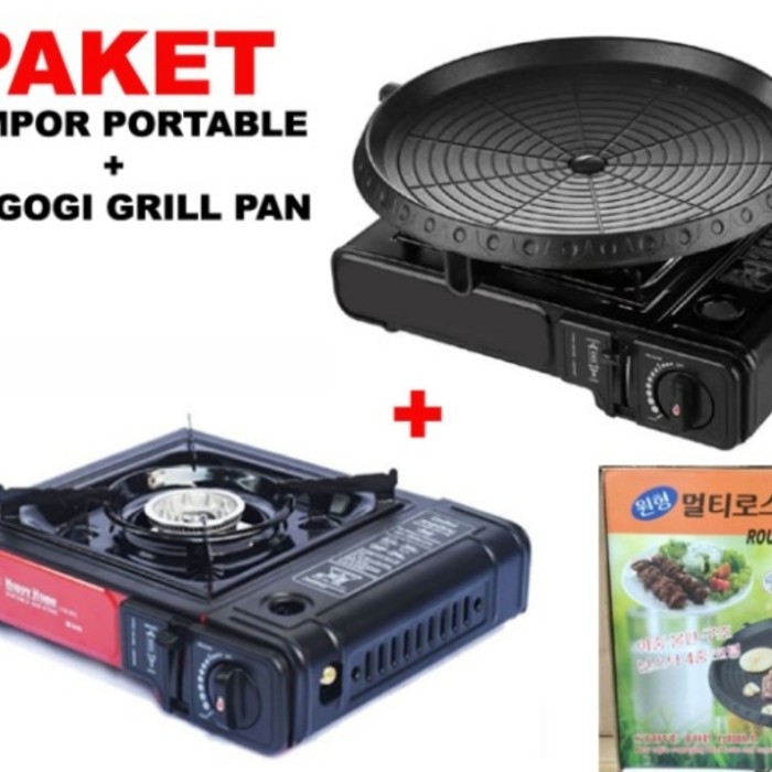 PROMO Paket Kompor Portable BBQ Bulgogi Grill Pan