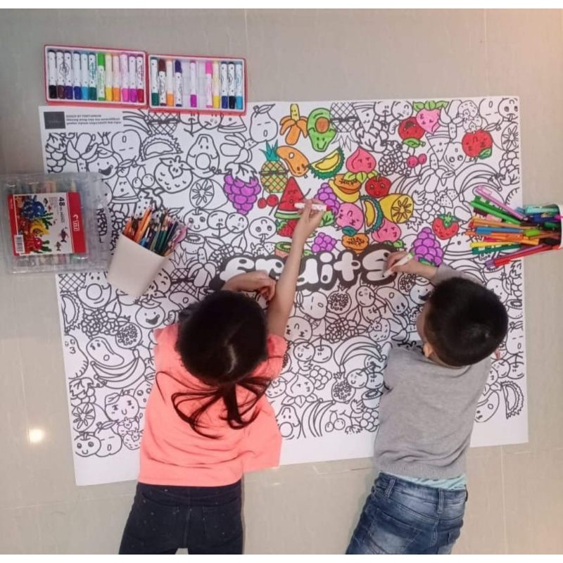 

Poster Kertas Mewarnai Jumbo Raksasa Giant Coloring Page Sheet Giant Coloring Poster Ukuran A0 84 x 119 cm