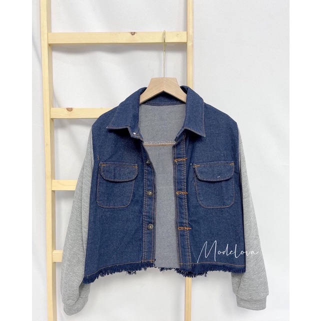 MDLV ~ Jaket Jeans Kombi Gray Jaket Jeans Good Quality Jaket Jeans Cewek