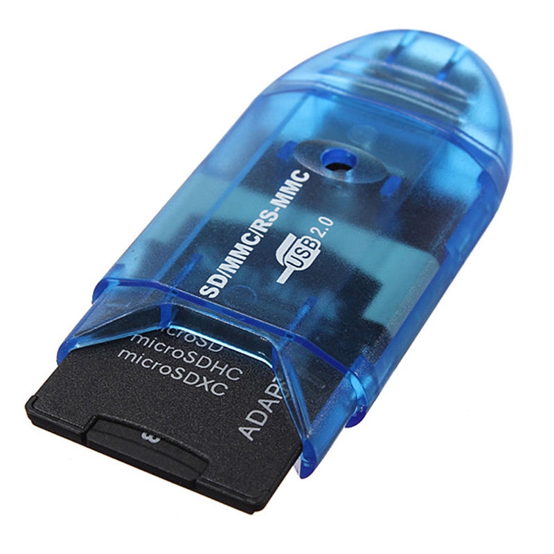 [Bayar Di Tempat]USB 2.0 Memory Card Reader Writer Adapter to SD MMC SDHC TF Card Max to 64GB