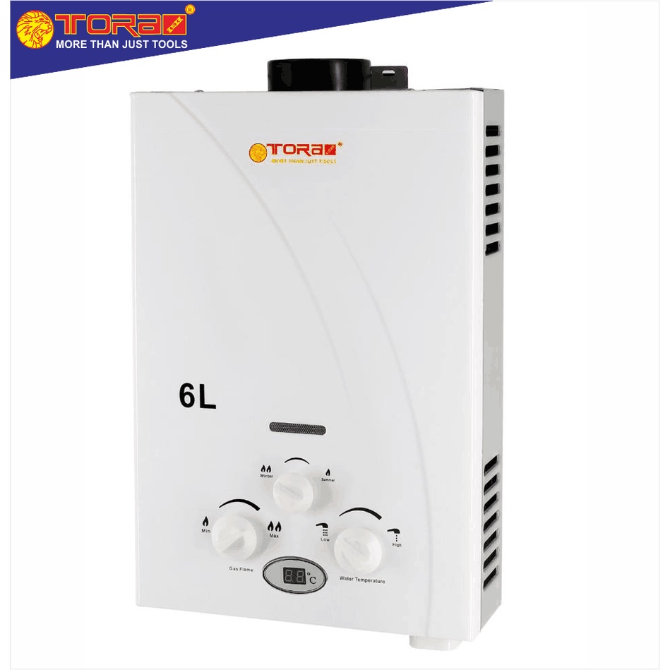 TORA Gas Water Heater - Pemanas Air Digital 6 Liter Gas LPG GWH6B