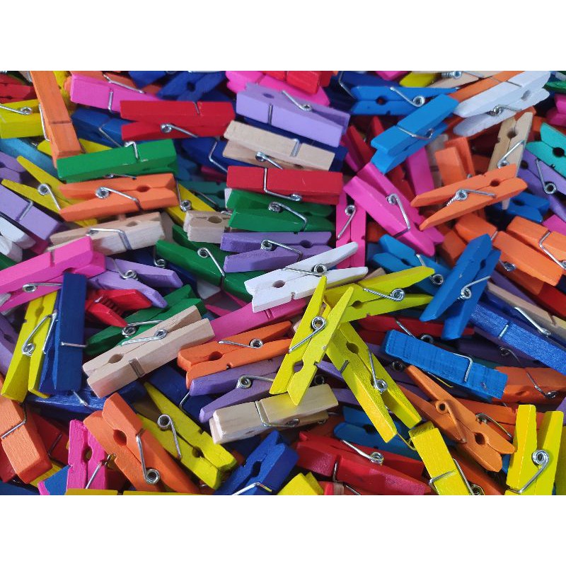 PENJEPIT FOTO 3 PCS Jepitan / Penjepit Foto Kayu - Wooden Clip Photo Warna Warni
