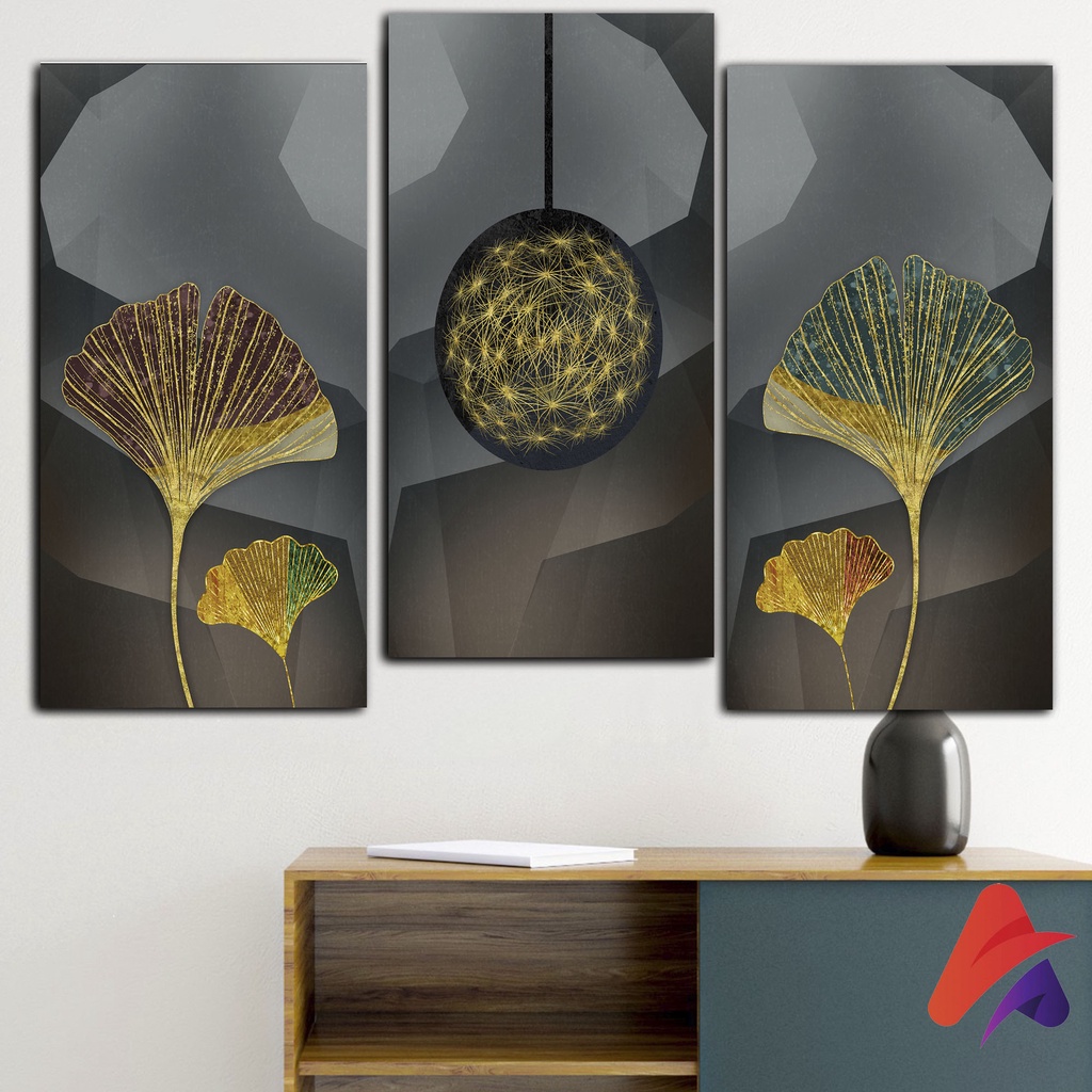 HIASAN DINDING BUNGA BULU ART FEATHER ART GOLD (15X30 CM) DEKORASI DINDING ABSTRAK BUNGA WALL DECOR HIASAN DINDING KAMAR PAJANGAN RUANGAN POSTER KAYU GAMBAR BUNGA BULU FEATHER ART