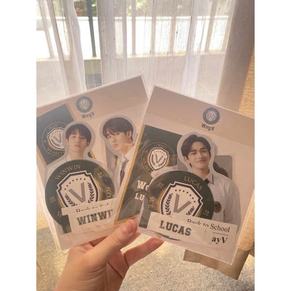 Luggage sticker set b2s lucas winwin pc photocard wayv