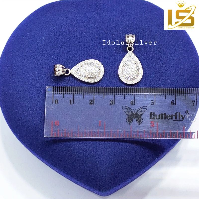 KALUNG PERAK WANITA ASLI SILVER 925 LAPIS EMAS PUTIH MODEL CASSANDRA LIONTIN OVAL - PERHIASAN PERAK