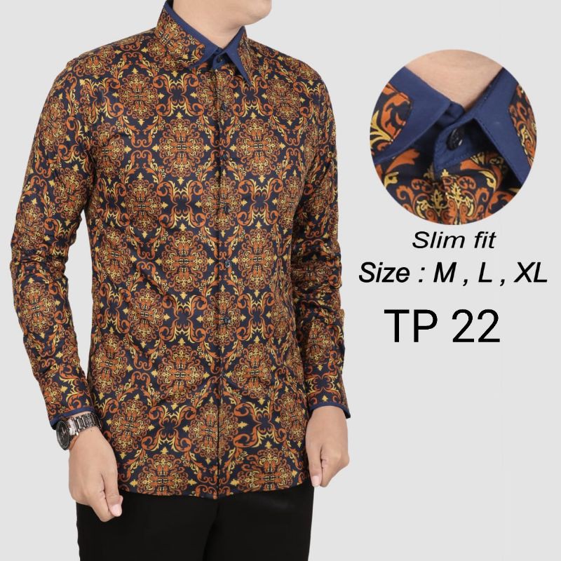 KEMEJA BATIK PRIA SLIMFIT MODERN LENGAN PANJANG SLIM FIT  D349