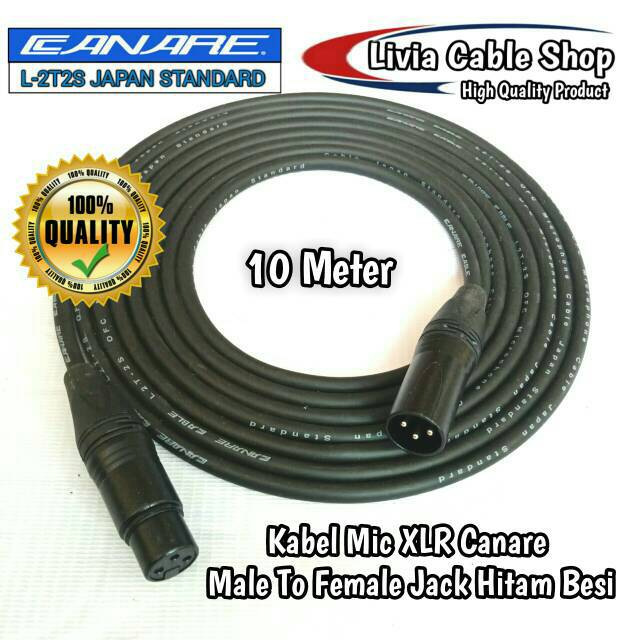 Jual Kabel Mic Xlr Meter Male To Female Jack Hitam Besi Shopee Indonesia