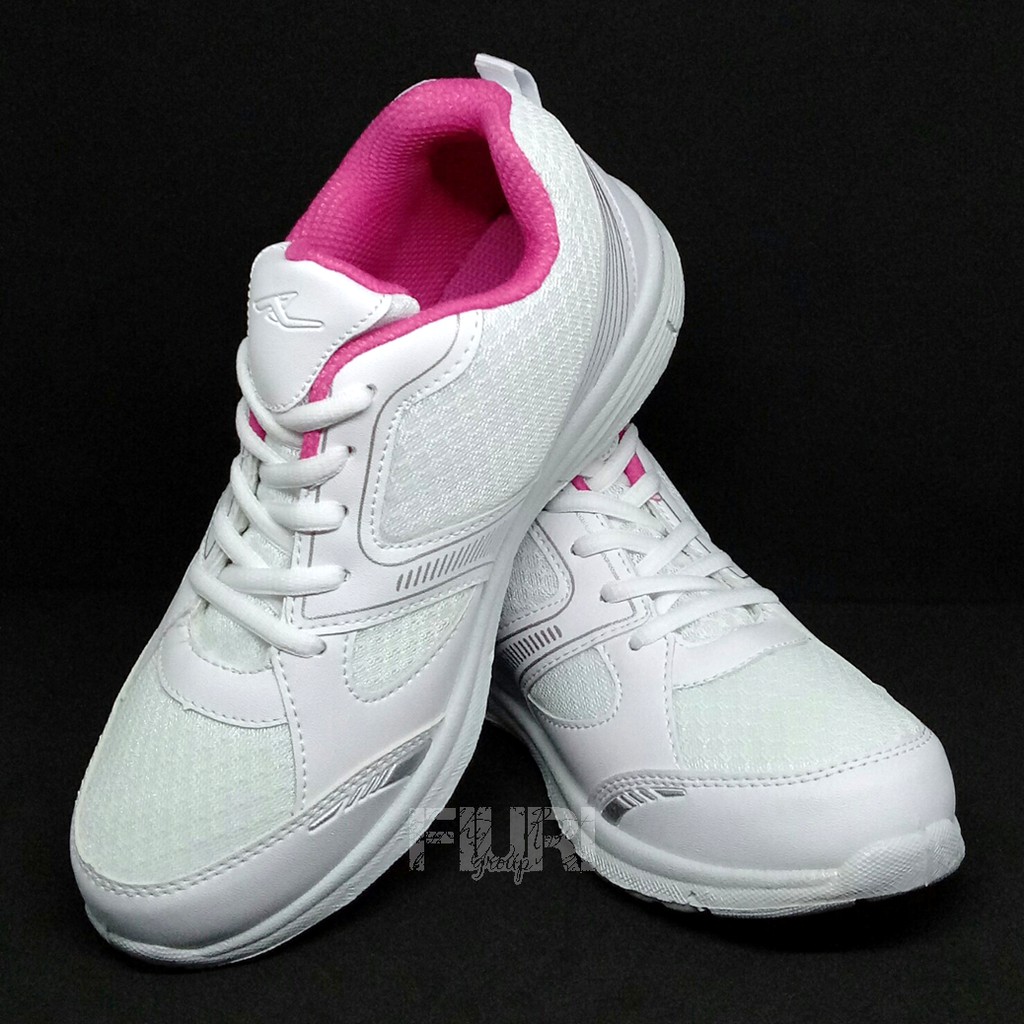 FIURI - Pro ATT Original - LGP 680 Putih Pink 37-40 - Sepatu Kets Sneakers Wanita - Sepatu Olahraga Sport Wanita - Sepatu Casual - Sepatu Jogging Lari Fitness Gym Senam Wanita - Sepatu Anak Perempuan Cewek -Sepatu Sekolah Bertali SD SMP SMA