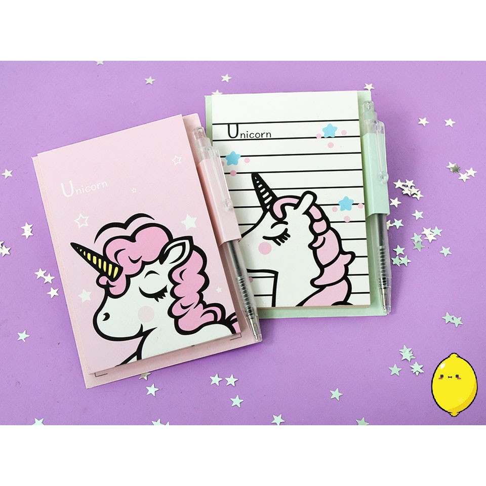 Buku Catatan Kecil Unicorn Dream Like a Unicorn Memopad with Pen