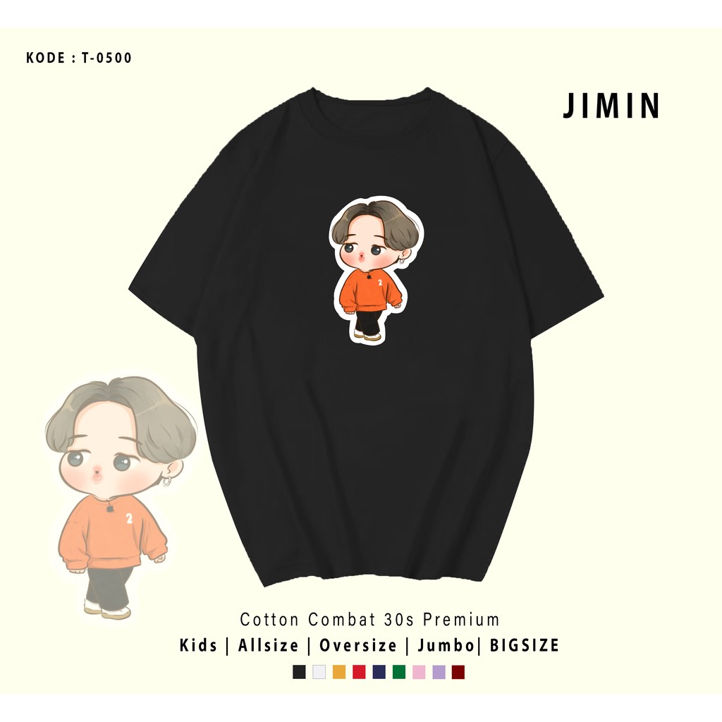 T-SHIRT KAOS KPOP BTS KARAKTER / ARMY INDONESIA / BEST SELLER / BAHAN COMBED / RESELLER / HVS