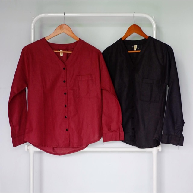 KEMEJA POLOS LENGAN PANJANG / KEMEJA WANITA POLOS / KEMEJA LENGAN PANJANG / KEMEJA WANITA